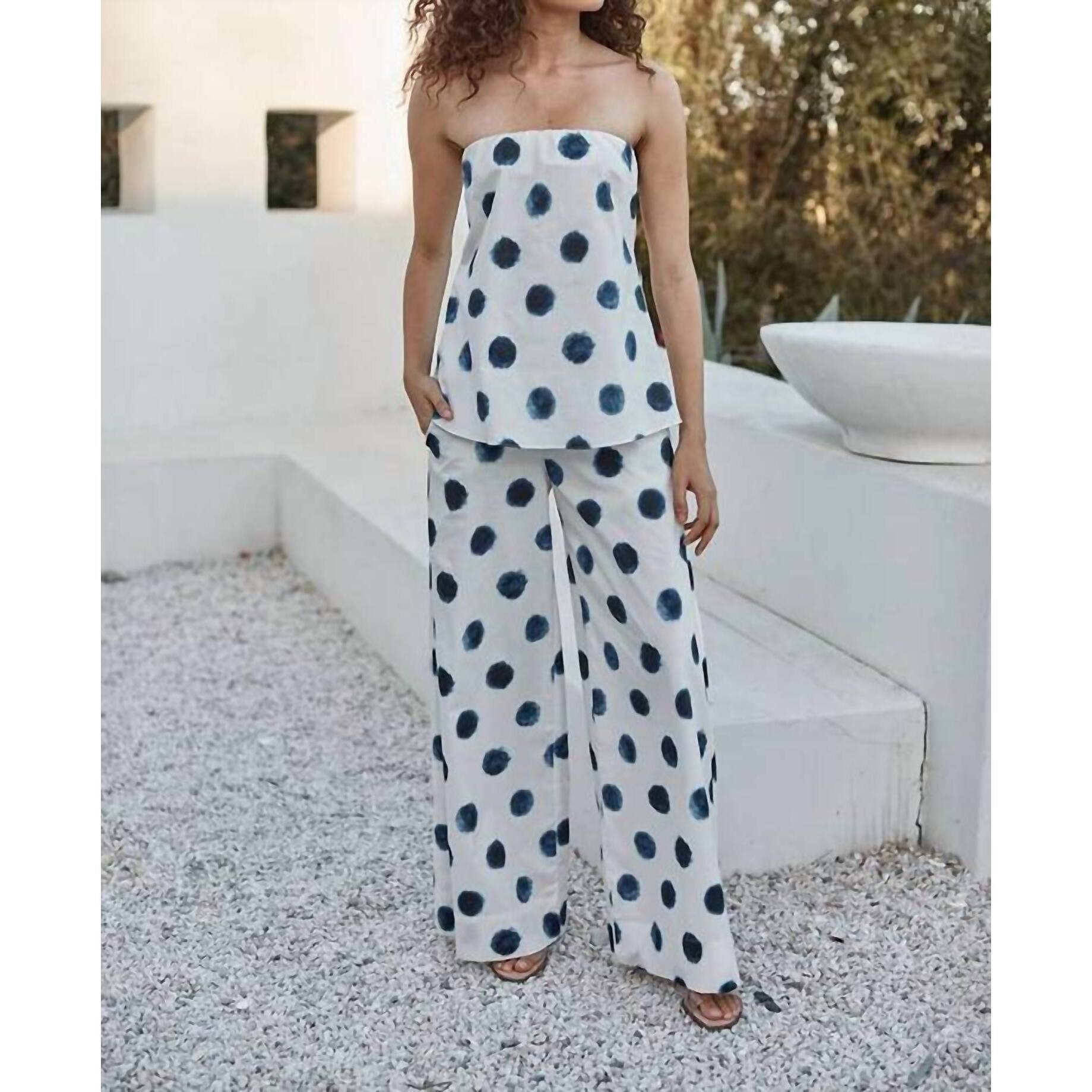 New Misa Los Angeles Women's Yassi Top In Polka Dot